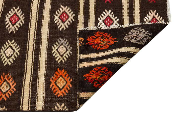 Cretan Multi Striped Wool Hand Woven Carpet 076 x 312