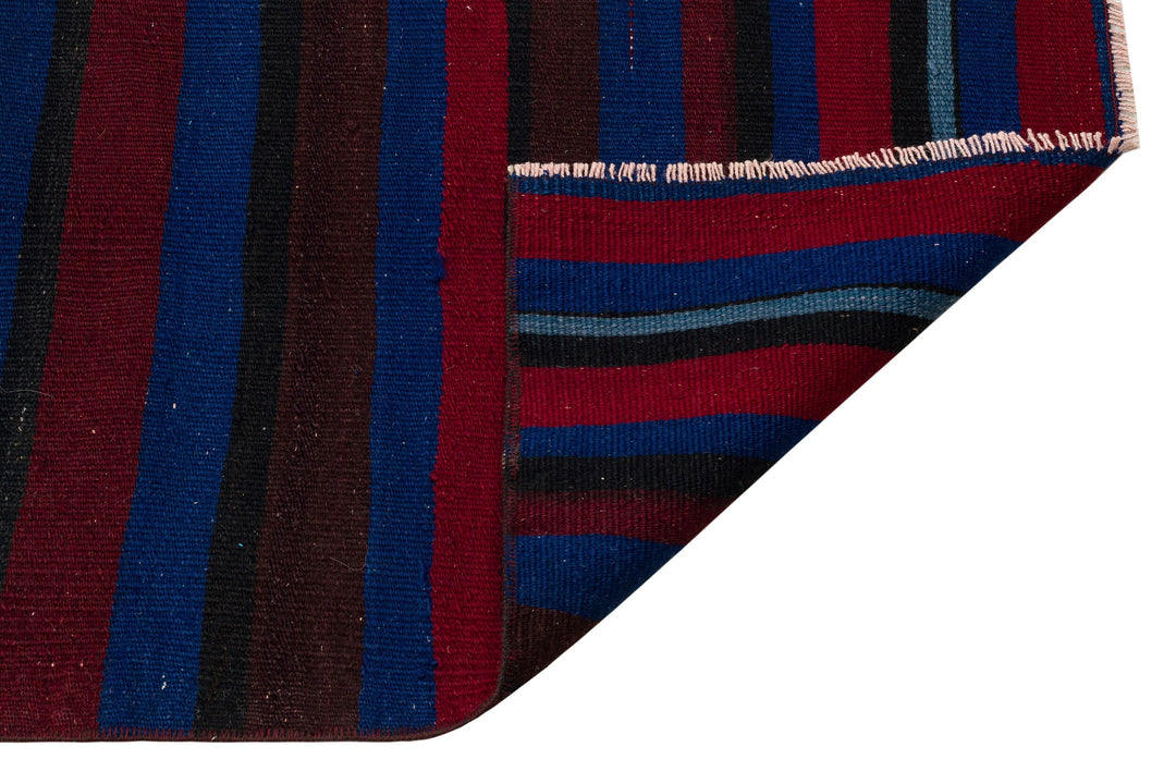 Cretan Purple Striped Wool Hand-Woven Carpet 081 x 298