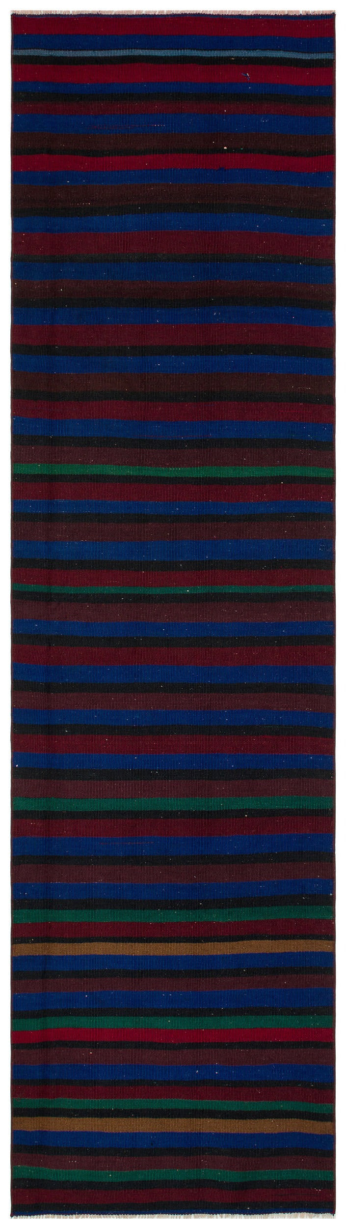 Cretan Purple Striped Wool Hand-Woven Carpet 081 x 298