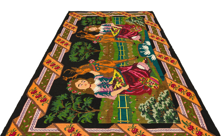 Cretan Red Floral Wool Hand Woven Carpet 185 x 278