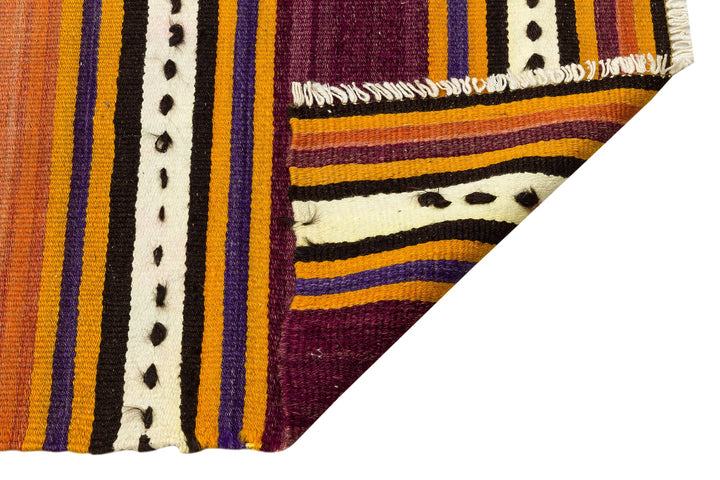 Cretan Yellow Striped Wool Hand Woven Carpet 091 x 293