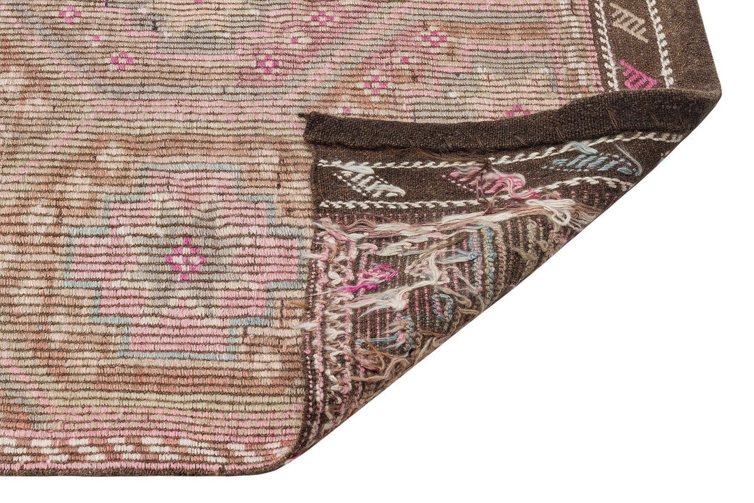 Cretan Brown Geometric Wool Hand Woven Carpet 184 x 300