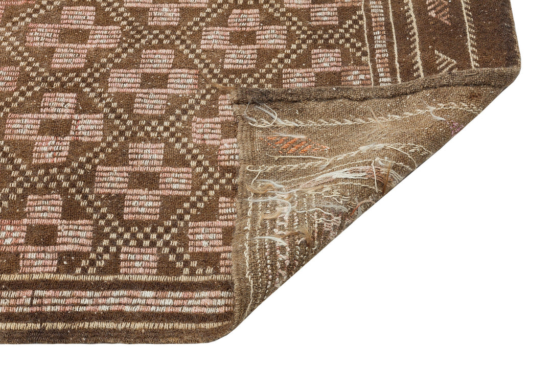 Crete Brown Geometric Wool Hand Woven Carpet 168 x 290