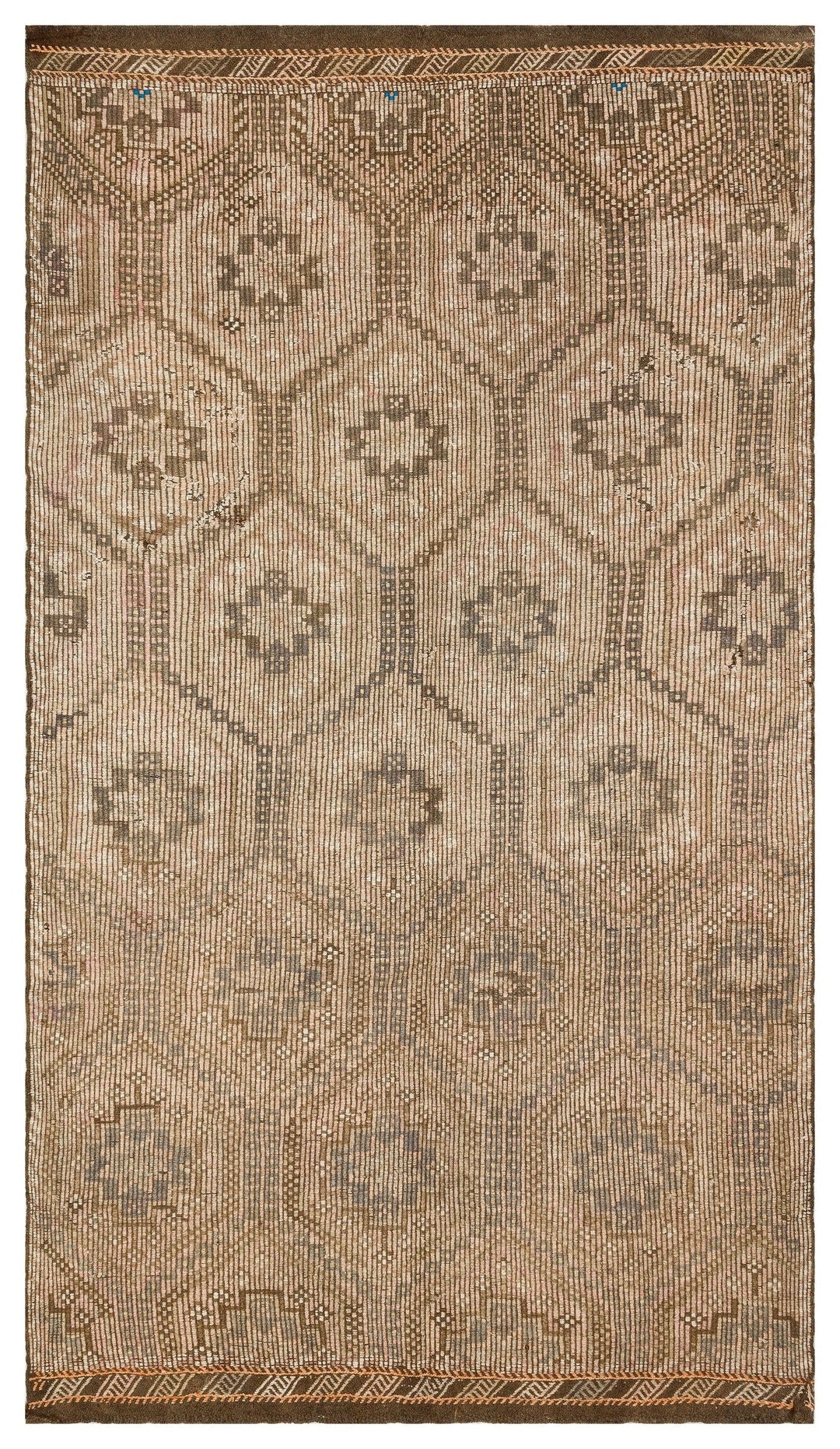 Crete Brown Geometric Wool Hand Woven Carpet 170 x 291