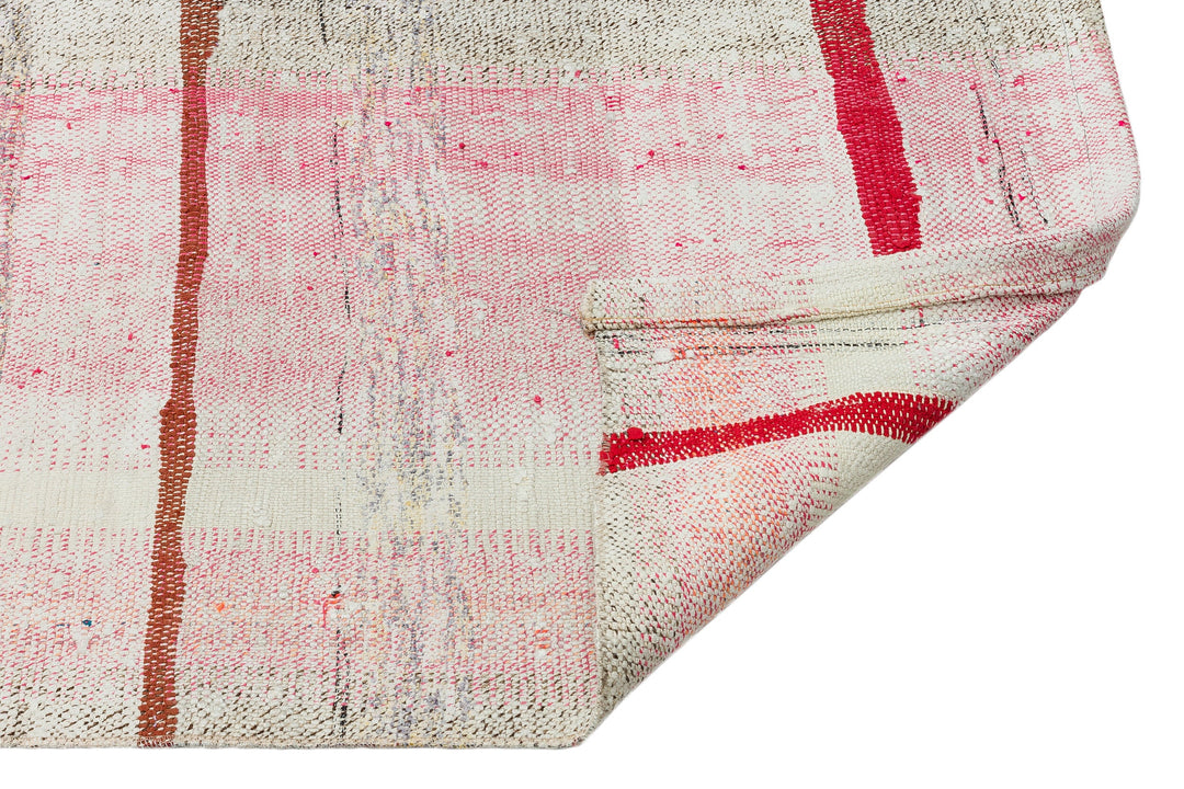 Cretan Beige Striped Wool Hand-Woven Carpet 061 x 257