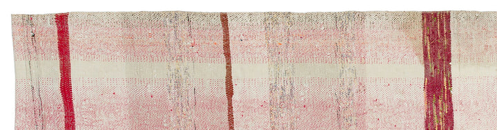 Cretan Beige Striped Wool Hand-Woven Carpet 061 x 257