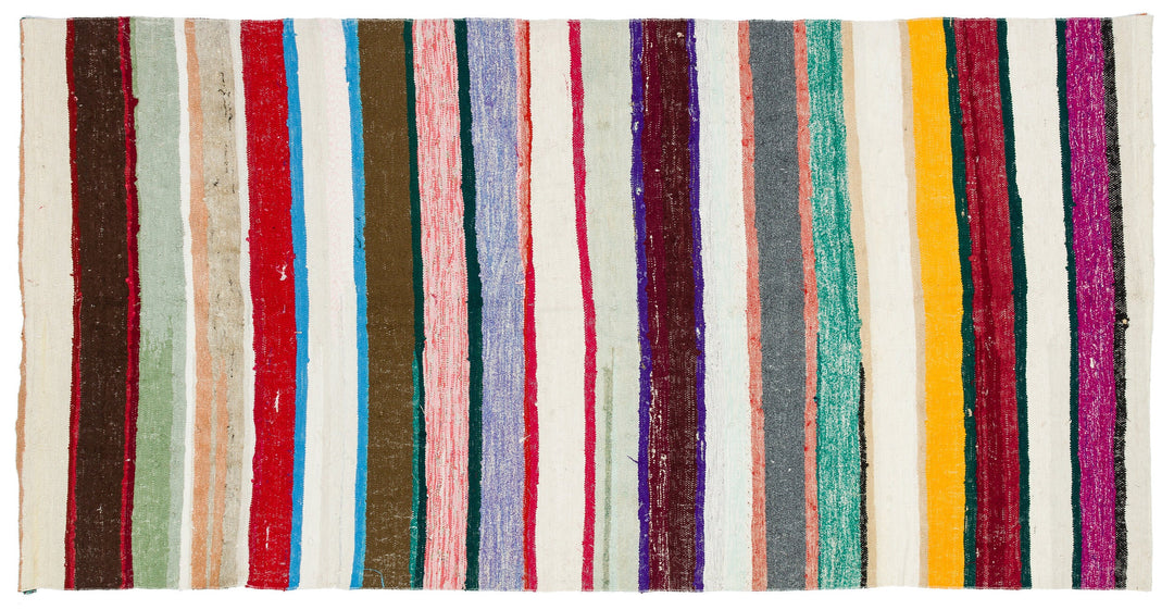 Crete Multi Striped Wool Hand Woven Carpet 144 x 282