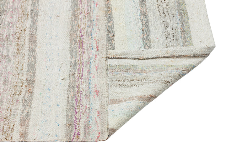 Cretan Beige Striped Wool Hand-Woven Carpet 173 x 280