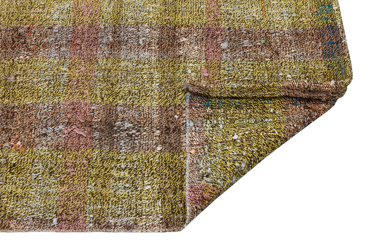 Cretan Yellow Striped Wool Hand-Woven Carpet 079 x 182