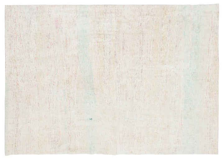 Cretan Beige Striped Wool Hand-Woven Carpet 155 x 223