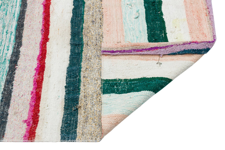 Cretan Beige Striped Wool Hand-Woven Carpet 162 x 211