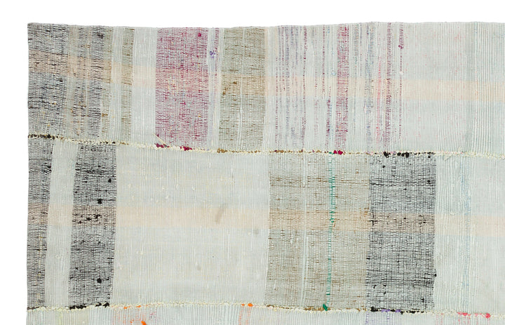Cretan Beige Striped Wool Hand Woven Carpet 170 x 280