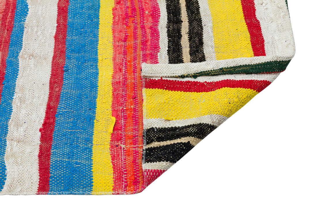 Cretan Beige Striped Wool Hand-Woven Carpet 148 x 332