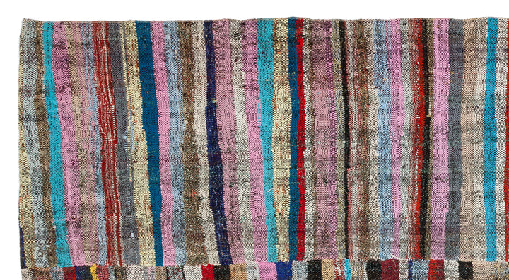 Cretan Beige Striped Wool Hand-Woven Carpet 166 x 306