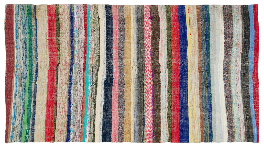 Crete Multi Striped Wool Hand Woven Carpet 158 x 288