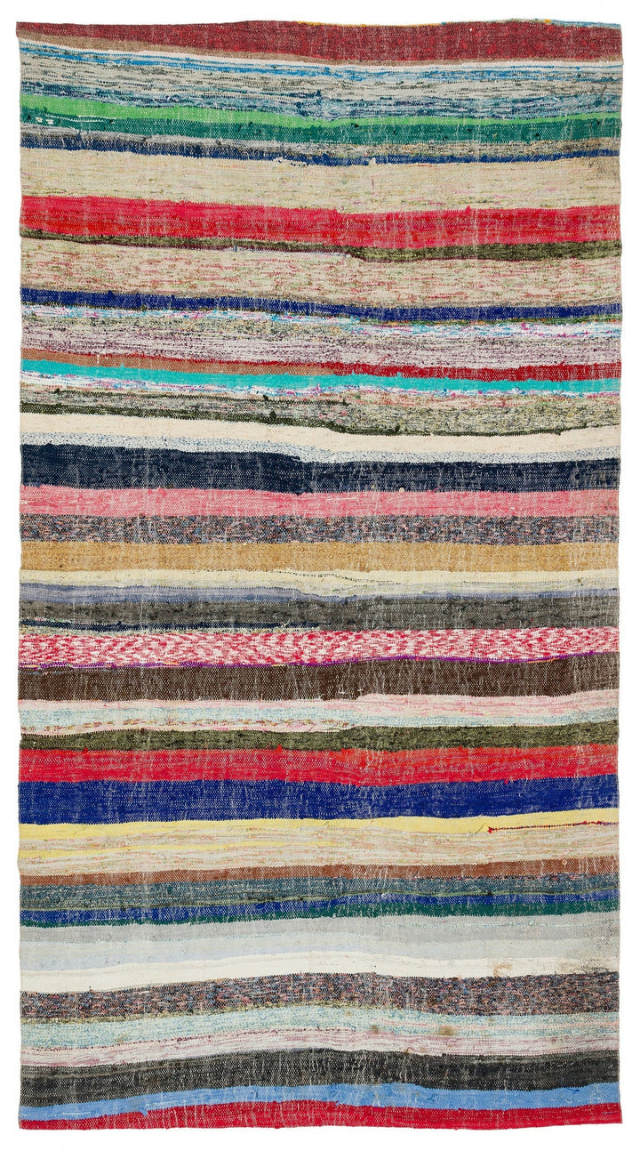 Crete Multi Striped Wool Hand Woven Carpet 158 x 288