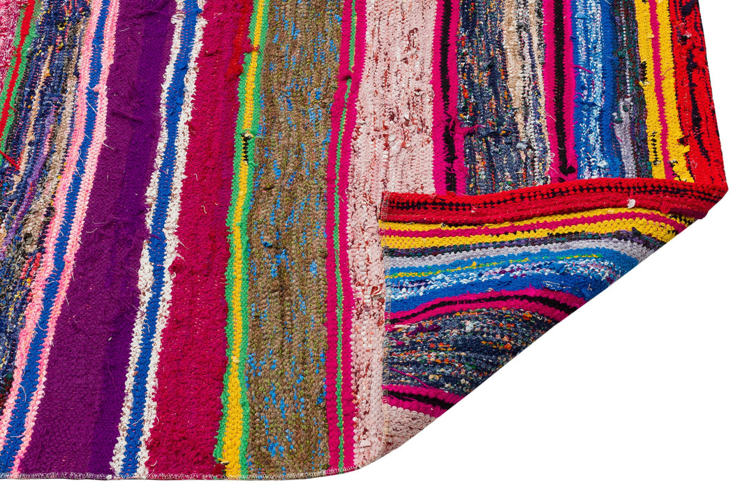 Cretan Beige Striped Wool Hand Woven Carpet 160 x 259