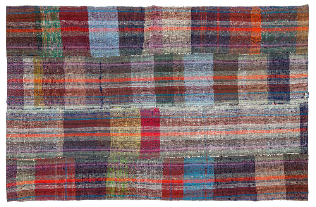 Cretan Beige Striped Wool Hand Woven Carpet 170 x 261