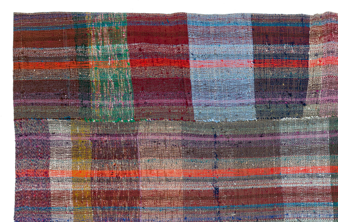 Cretan Beige Striped Wool Hand Woven Carpet 170 x 261