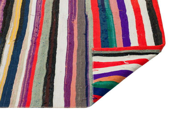 Crete Multi Striped Wool Hand Woven Carpet 142 x 317