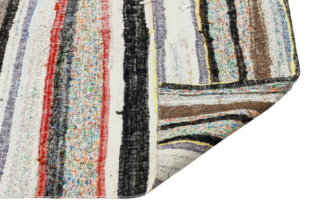 Cretan Beige Striped Wool Hand-Woven Carpet 169 x 290