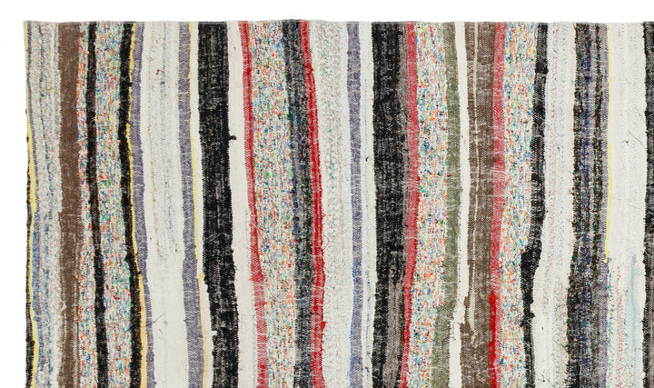 Cretan Beige Striped Wool Hand-Woven Carpet 169 x 290