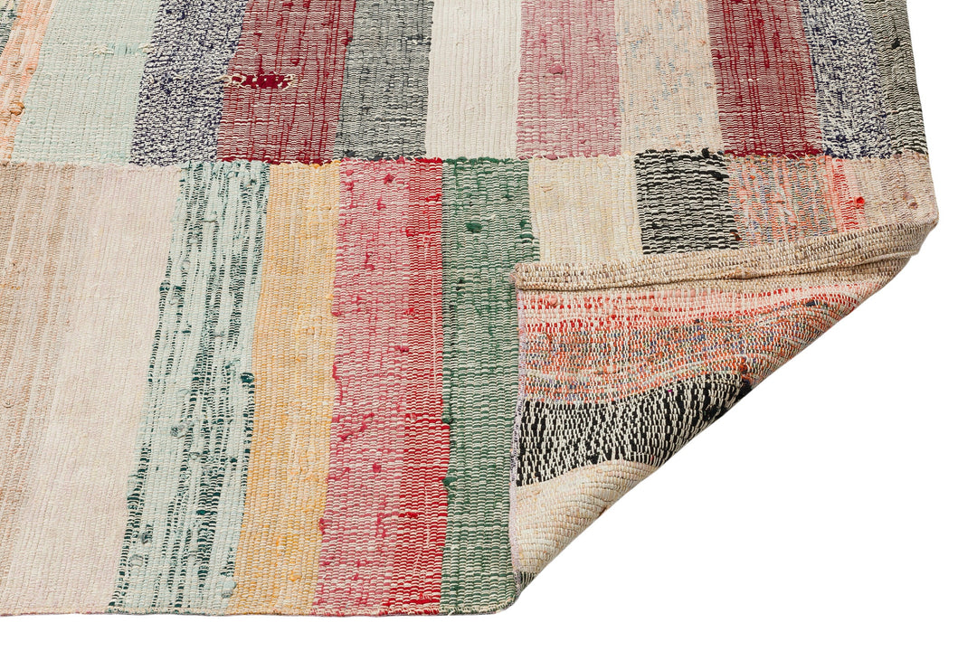 Cretan Beige Striped Wool Hand-Woven Rug 171 x 251