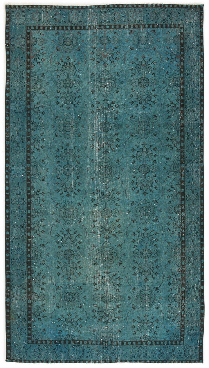 Athens Turquoise Tumbled Wool Hand Woven Carpet 154 x 274