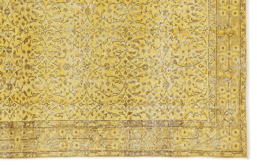 Athens Yellow Tumbled Wool Hand Woven Carpet 140 x 260