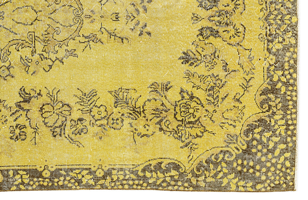 Athens Yellow Tumbled Wool Hand Woven Carpet 167 x 315