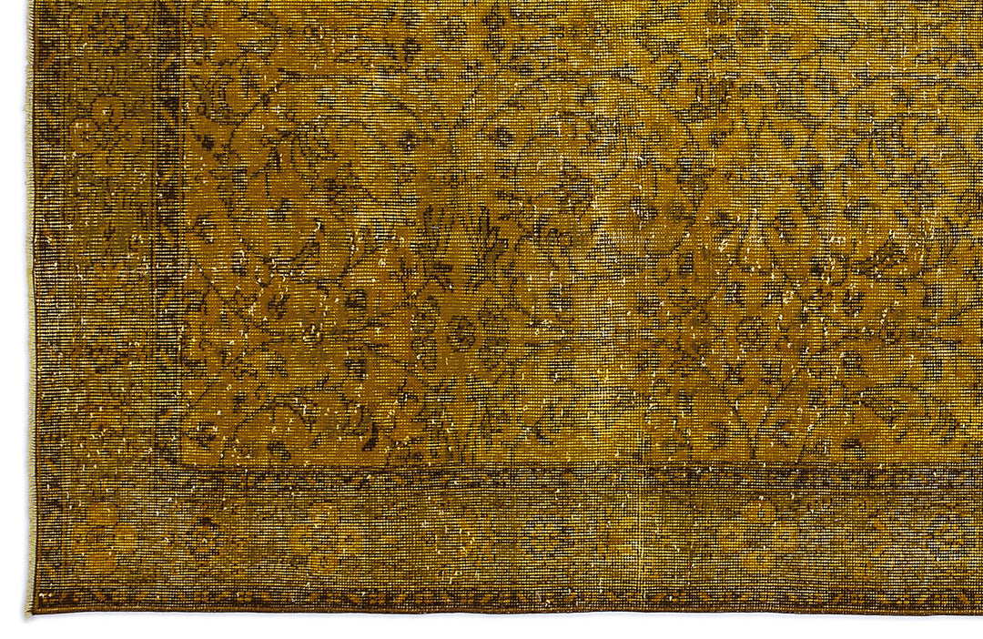 Athens 8342 Yellow Tumbled Wool Hand Woven Carpet 167 x 290