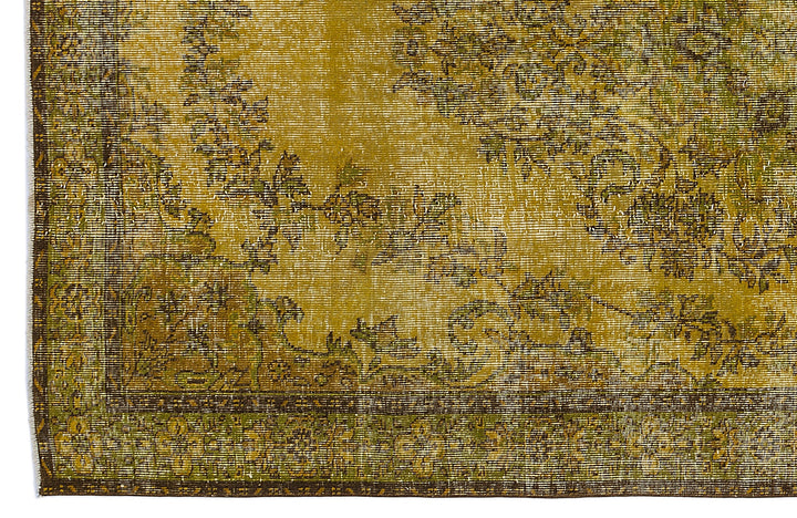 Athens Yellow Tumbled Wool Hand Woven Carpet 162 x 287