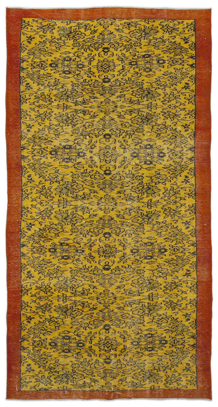 Athens Yellow Tumbled Wool Hand Woven Carpet 143 x 275
