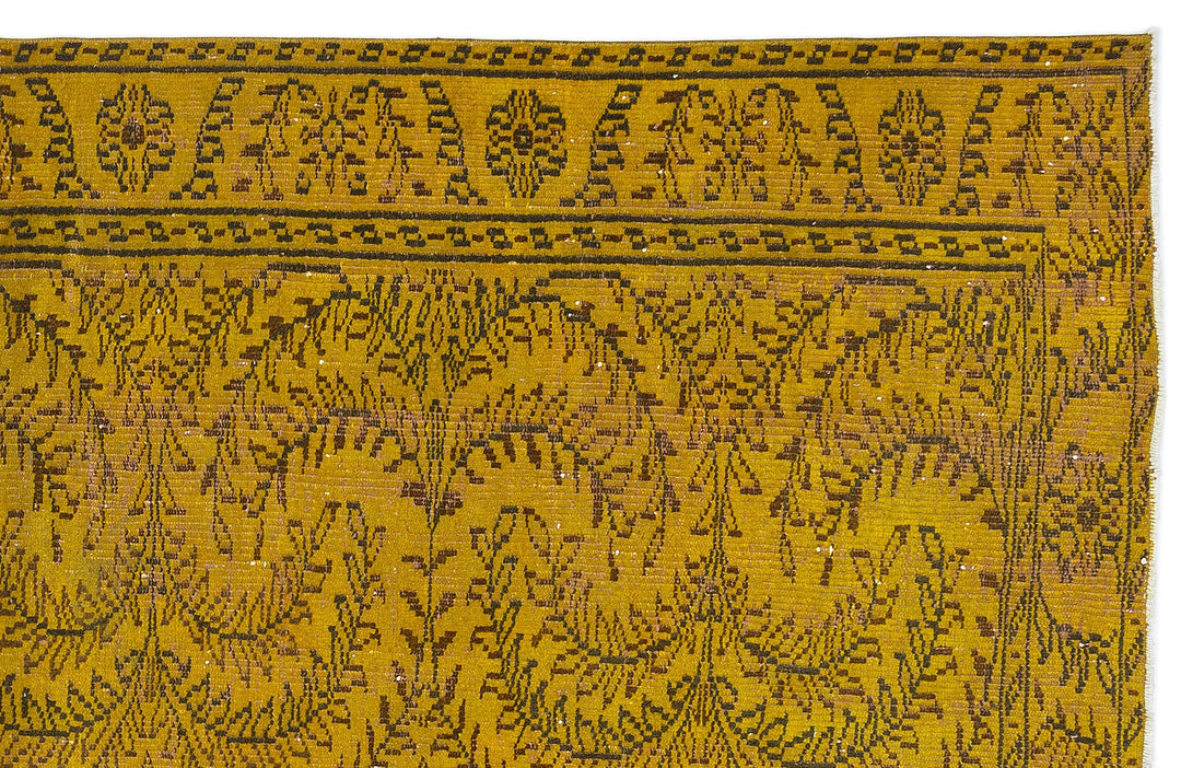 Athens Yellow Tumbled Wool Hand Woven Carpet 180 x 266