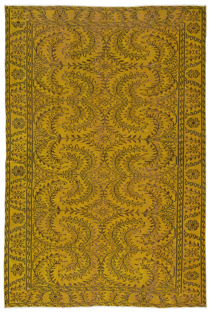 Athens Yellow Tumbled Wool Hand Woven Carpet 180 x 266