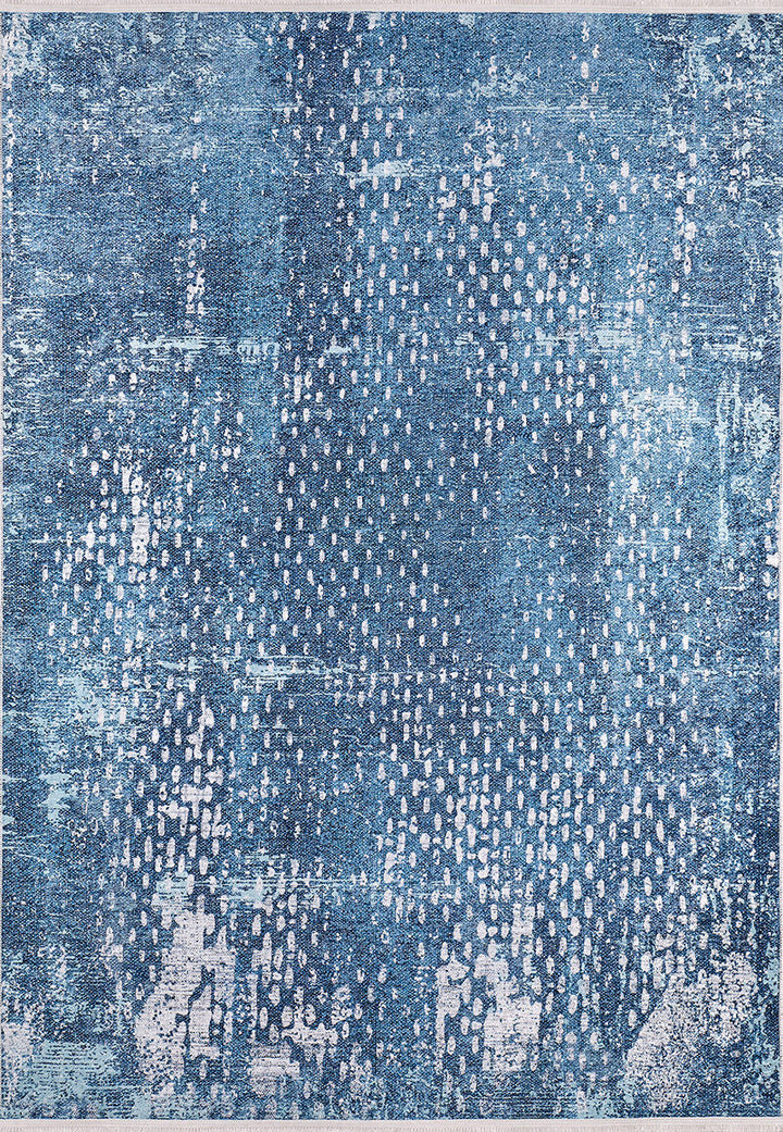 Modern Blue Machine-Washable Rug ARH1213