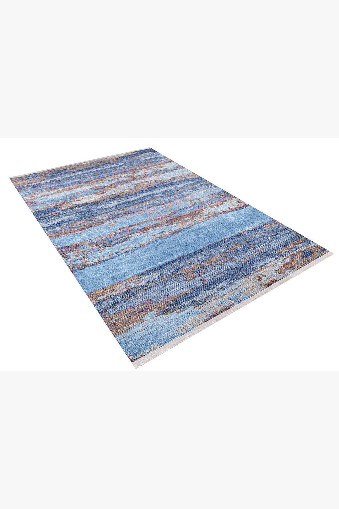 Abstract Modern Blue Machine-Washable Rug ARH87