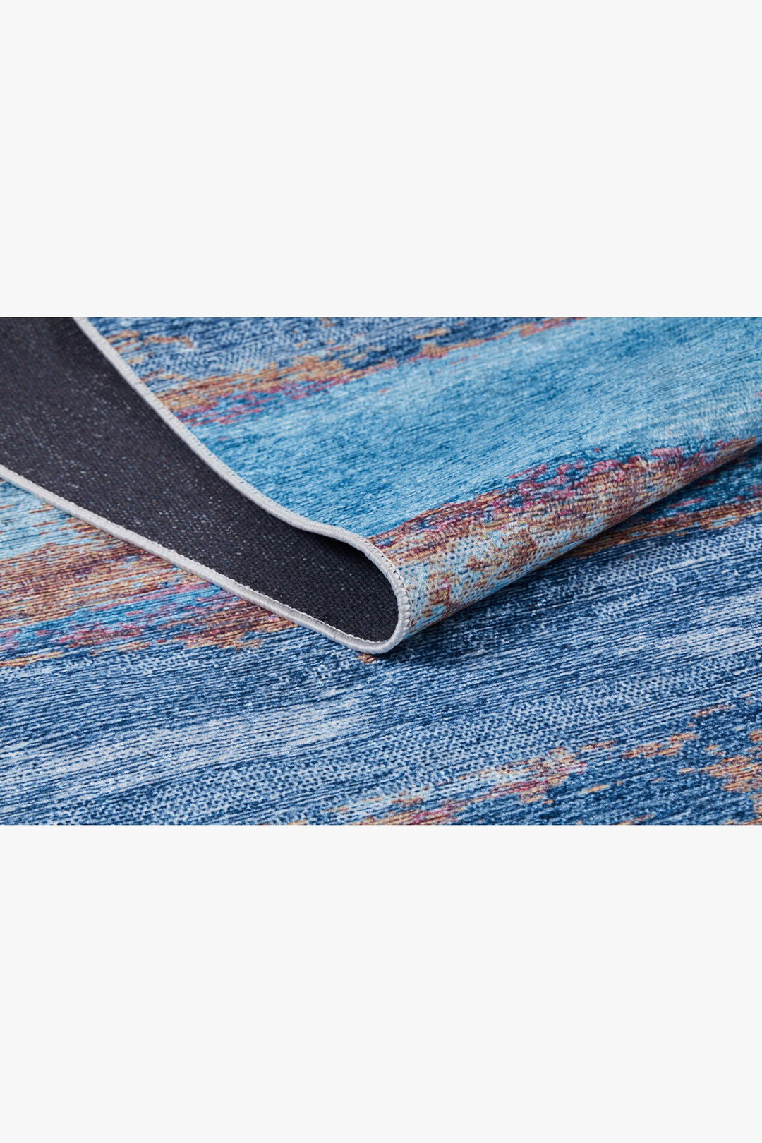 Abstract Modern Blue Machine-Washable Rug ARH87