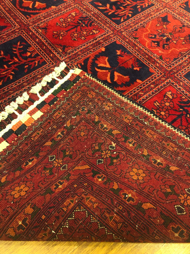 Red Afghan Handwoven Area Rug