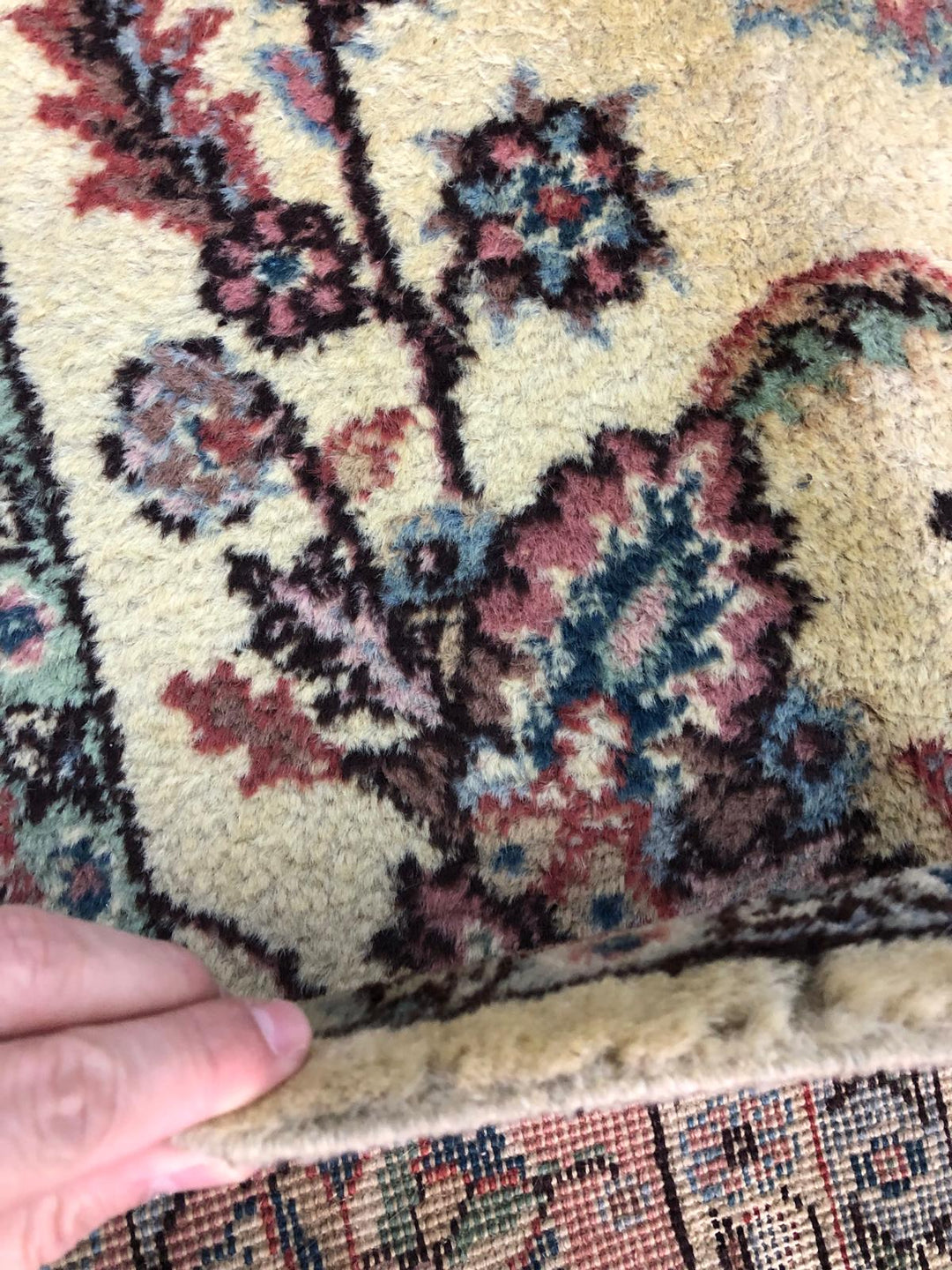 7 m2 Vintage Beige Pink Tones Floral Pattern Carpet