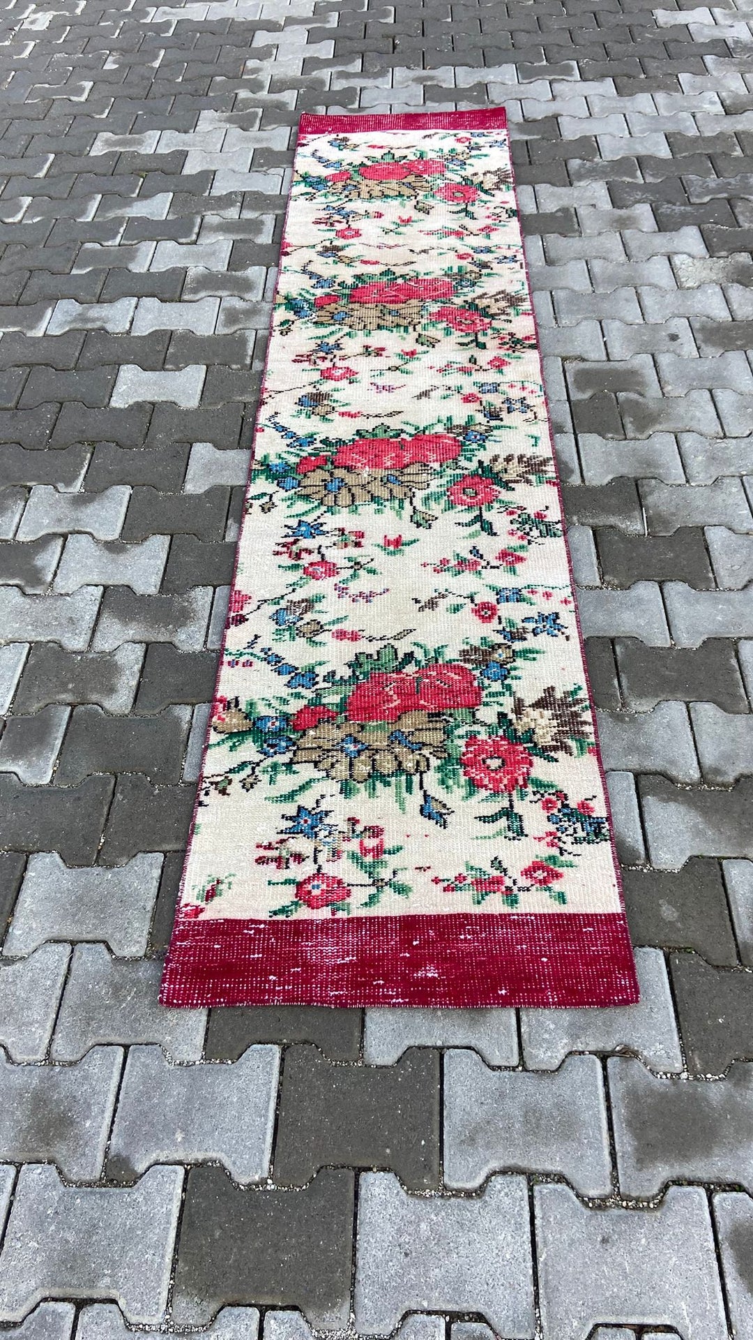 Red Vintage Handmade Turkish Runner