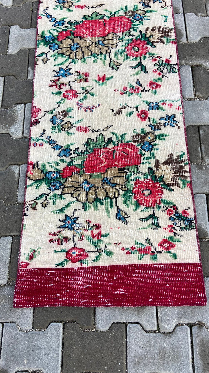 Red Vintage Handmade Turkish Runner