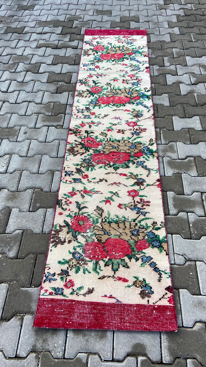 Red Vintage Handmade Turkish Runner