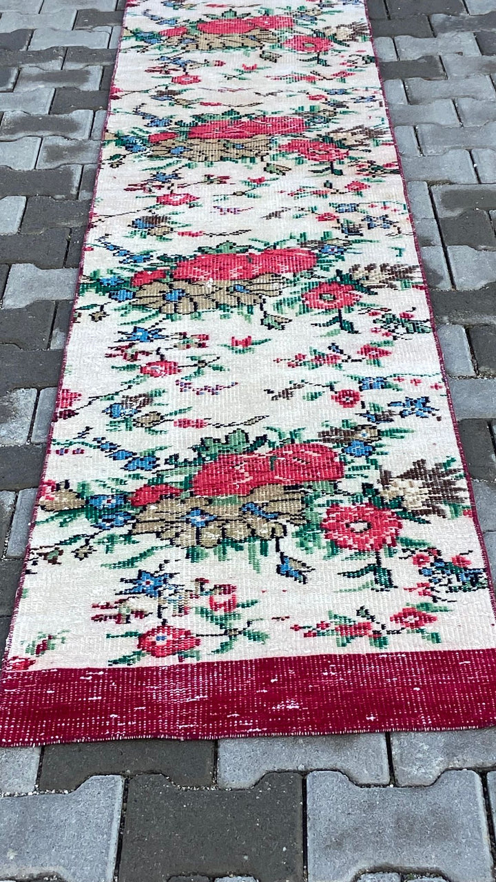 Red Vintage Handmade Turkish Runner