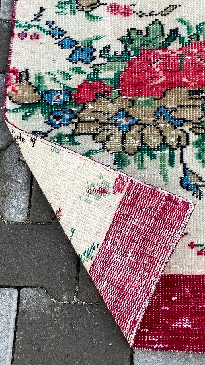 Red Vintage Handmade Turkish Runner