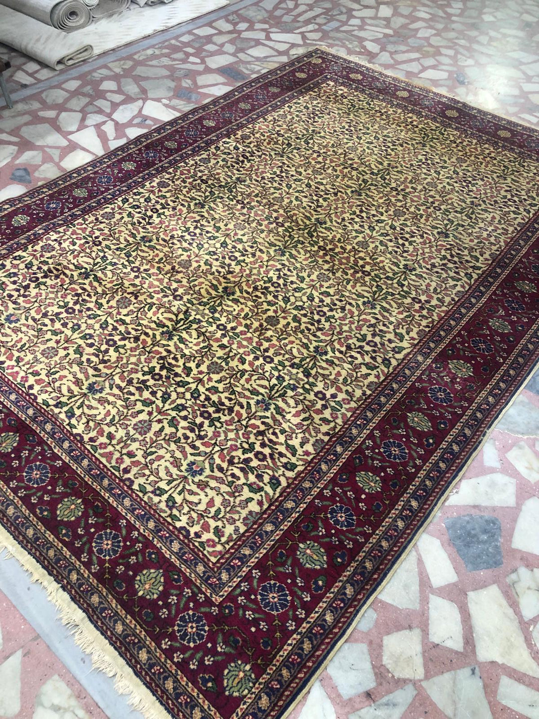 Cherry Beige Anatolian Bunyan Handmade Carpet