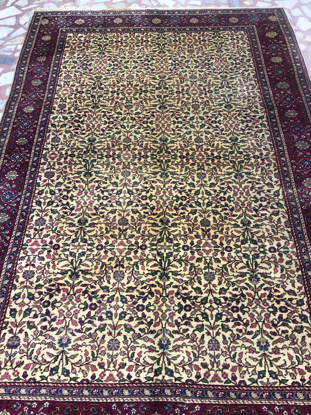 Cherry Beige Anatolian Bunyan Handmade Carpet