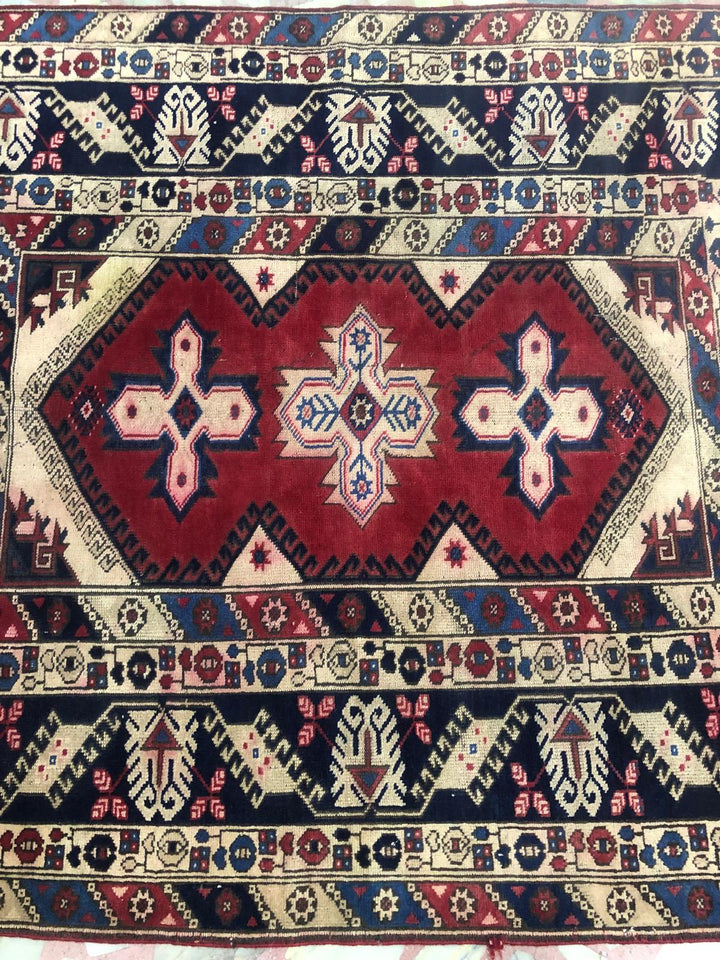 Red and Blue Antalya Dösemealti Hand Carpet