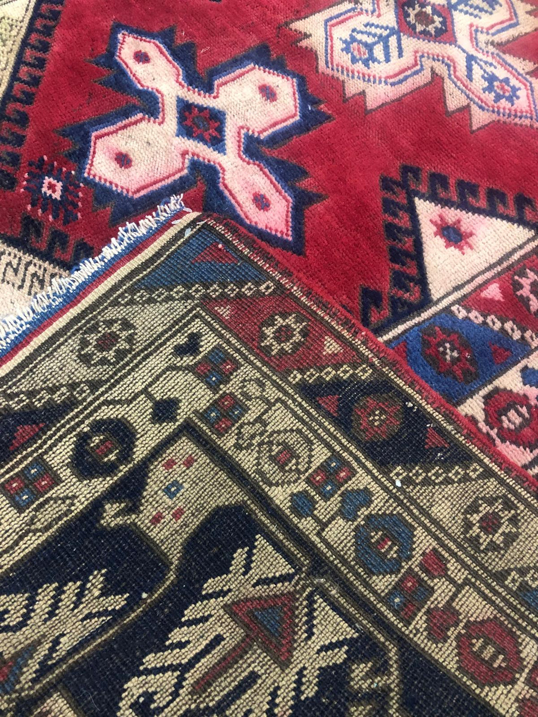 Red and Blue Antalya Dösemealti Hand Carpet