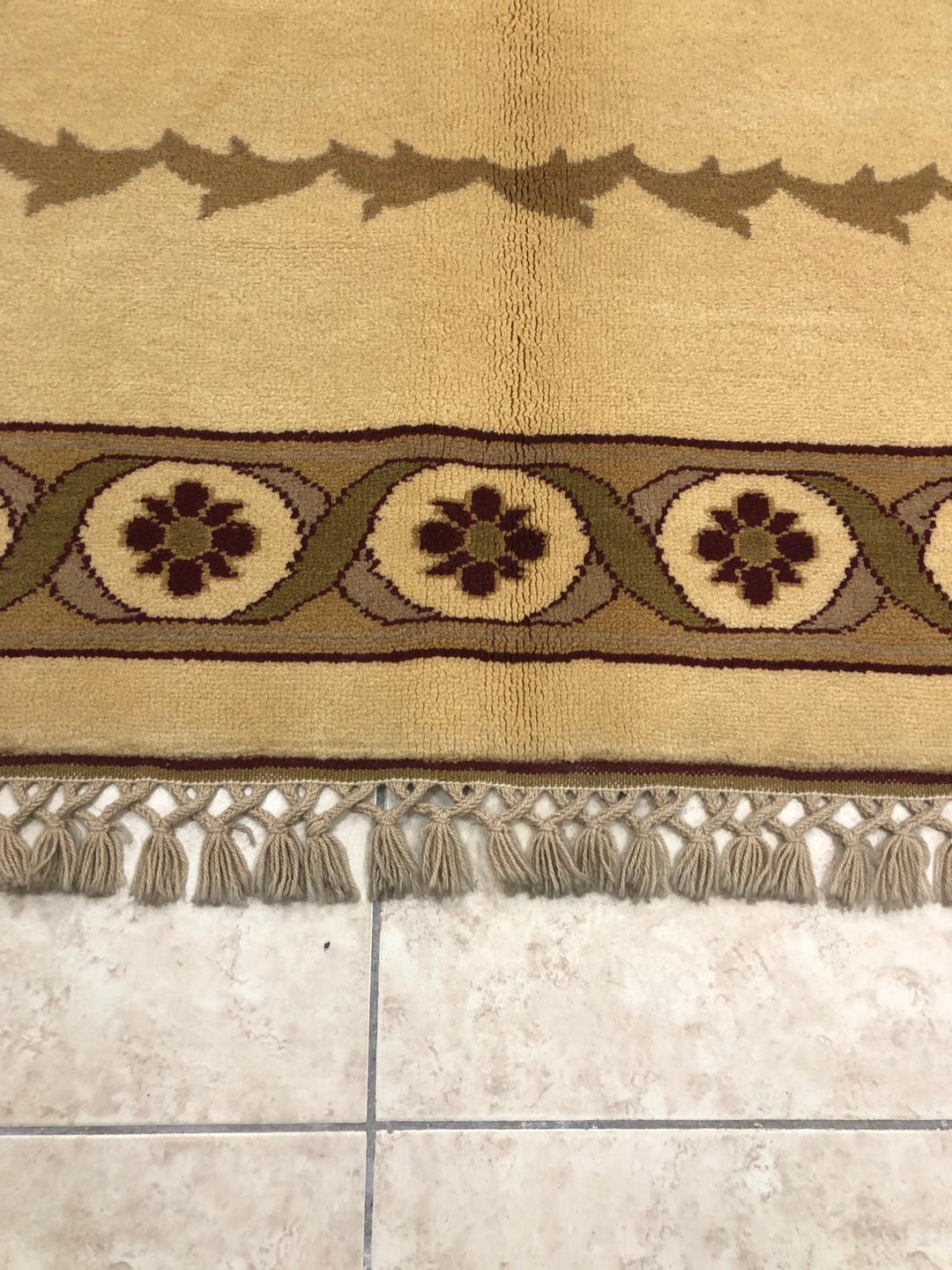 Mocha Oushak Bordered Handmade Rug